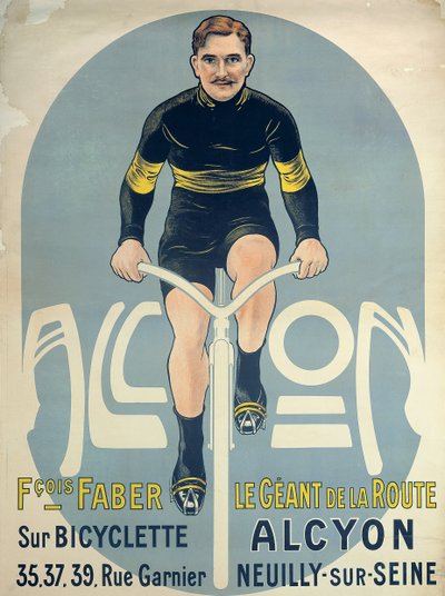 Poster Depicting Francois Faber (d.1915) on His Alcyon Bicycle by French School